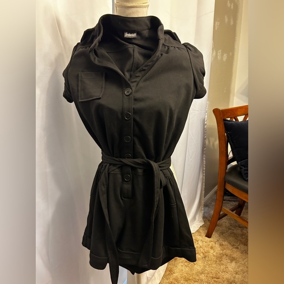 Frederick's of Hollywood Pants - FREDRICKS BLACK ROMPER SHORTS L